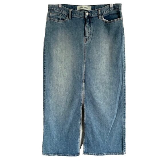 🛑 Vintage Y2K Gap Denim Maxi Slit Skirt - 14 - Picture 1 of 10